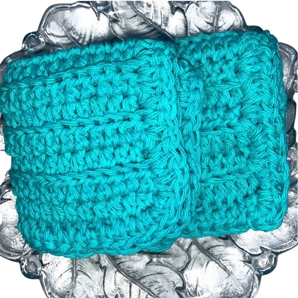 Hand Crafted Colorful Crocheted 100% Cotton All Purpose Dish or Wash Cloths